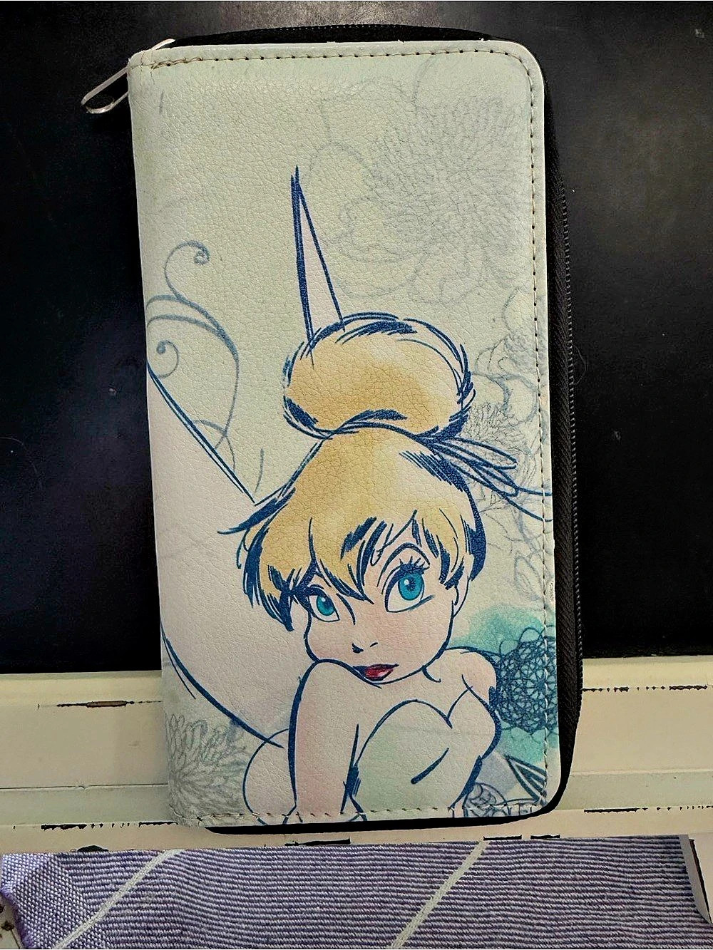 Disney Tinker Bell Zip-Around Wallet Blue & Green